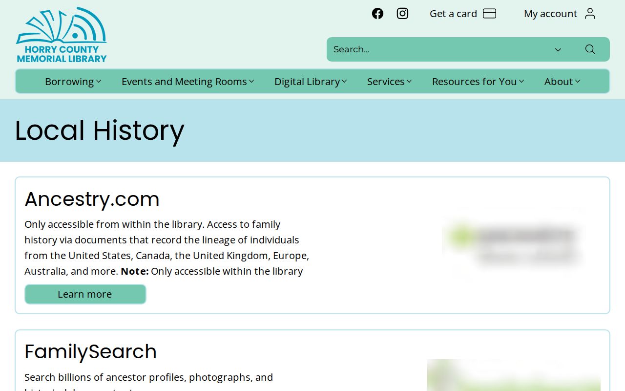 Horry County city directory research resources on the HCML local history page