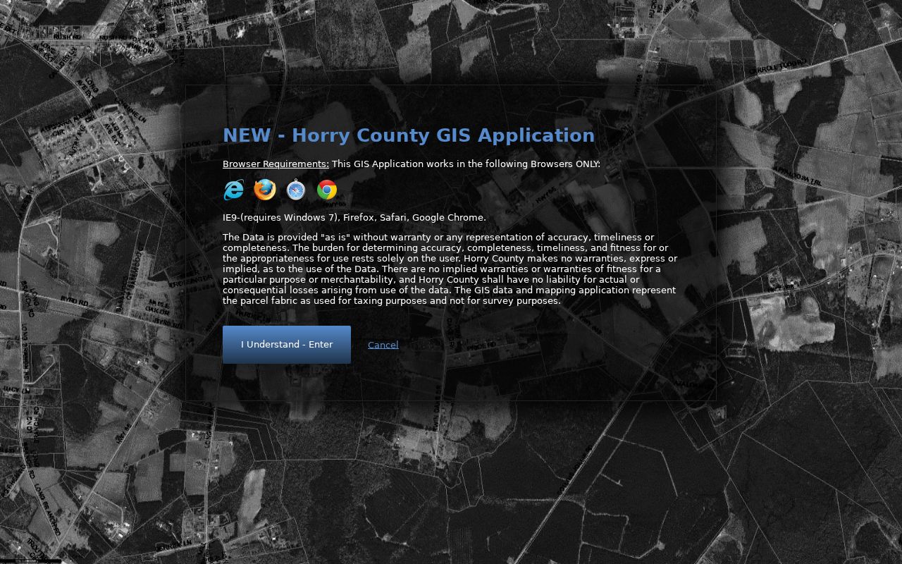 Horry County neighbors GIS tax parcel disclaimer