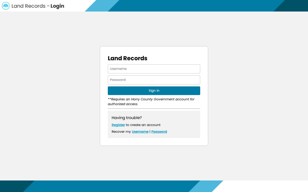 Horry County neighbors Land Records free account login